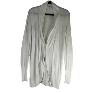 Merona Summer White Lightweight Open Front Cardigan Sweater Size M